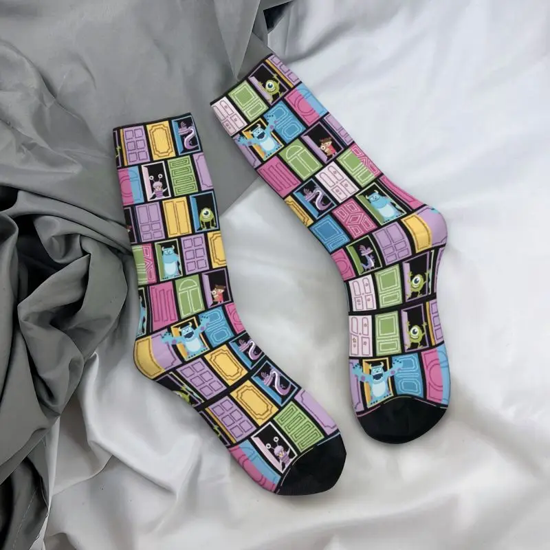 Custom Monsters University Mens Crew Socks Unisex Cool 3D Printing Dress Socks