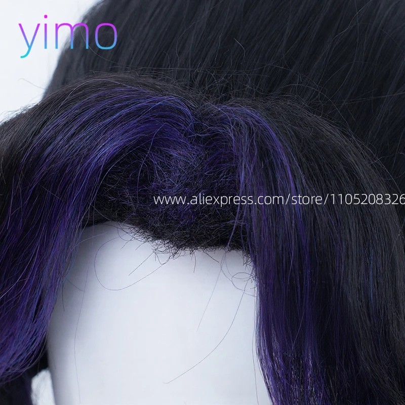 후우 시노부 코스프레 가발 퍼플 블루 피그테일 가발 내열성 합성 머리카락 애니메이션 의상 여성용 Koc