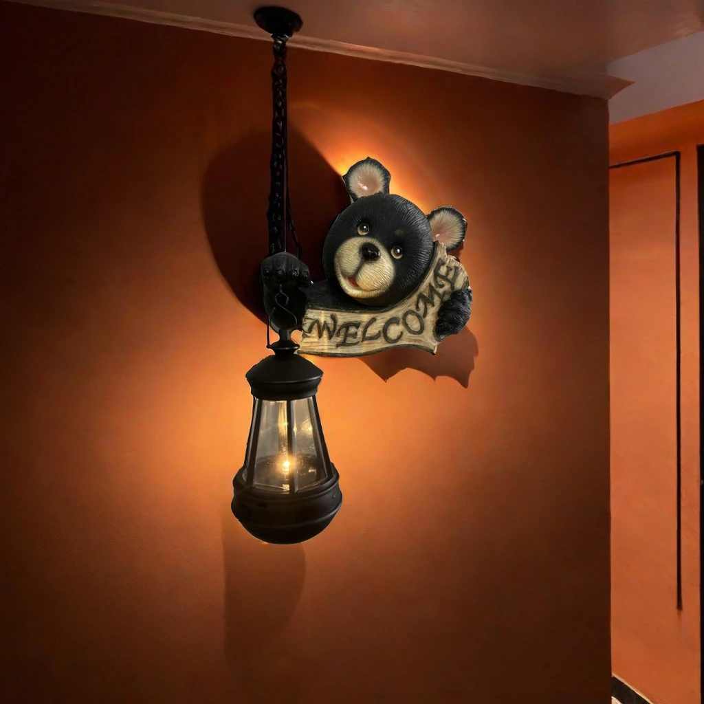 アメリカンソーラークロクマランタン壁掛けランプホームスタイルウォールランプクリエイティブ装飾リビングルーム