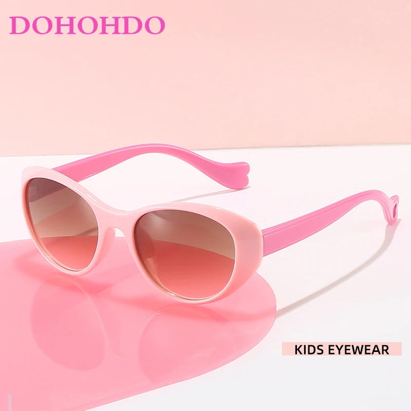 Children Cute Vintage Frosted Cat's Eye UV400 Sunglasses Outdoor Girls Boys Sweet Sunglasses Protection Classic Kids Sunglasses