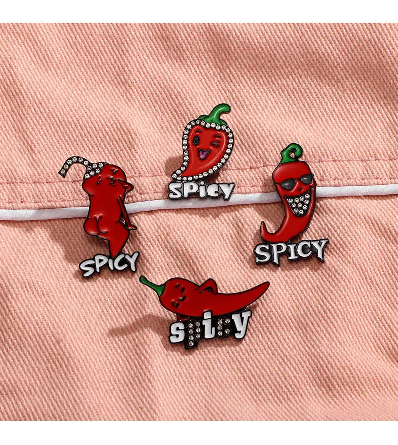 Oryginalne ubrania z motywem czerwonego chili, kapelusz, plecak, broszka, odznaka, akcesoria, prezenty