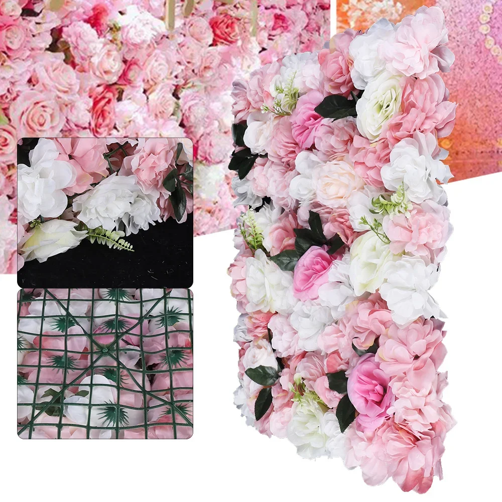 

Flower Wall for Wedding and Event Decoration, Silk Panels with Grid Backing, Easy to Assemble and Reuse for Photo Backdrops