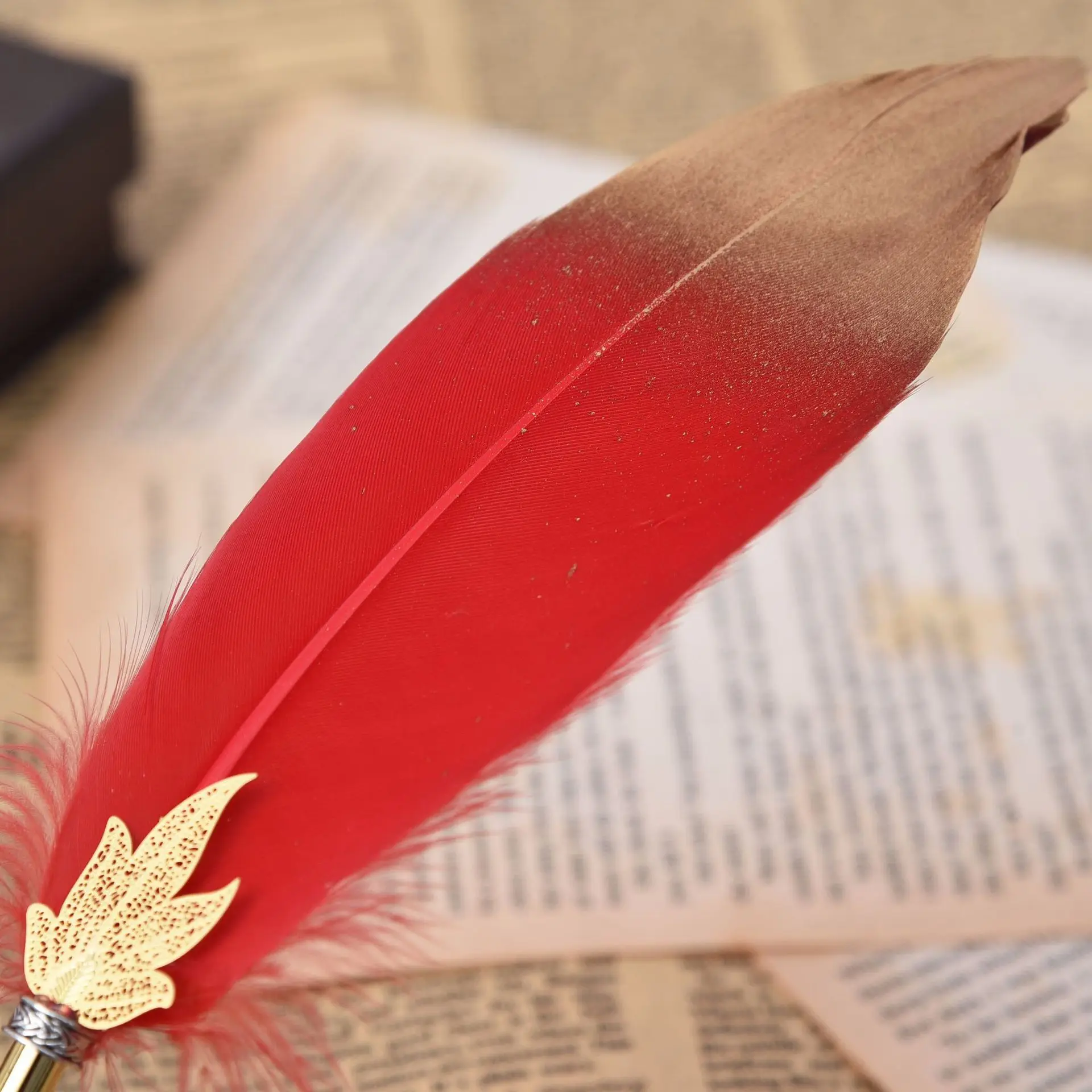 1pcs Fashion Business Gift Office Ballpoint Pen Cute Feather Decor Colorful Writing Pen For Kids Creative School Stationery