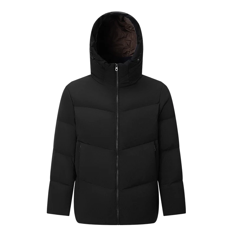 Chericom Men's Down Coats Stand Collar Hooded Drawstring Windproof Down Jacket Outdoor Warmth Versatile Commuting Coat Y309661Y