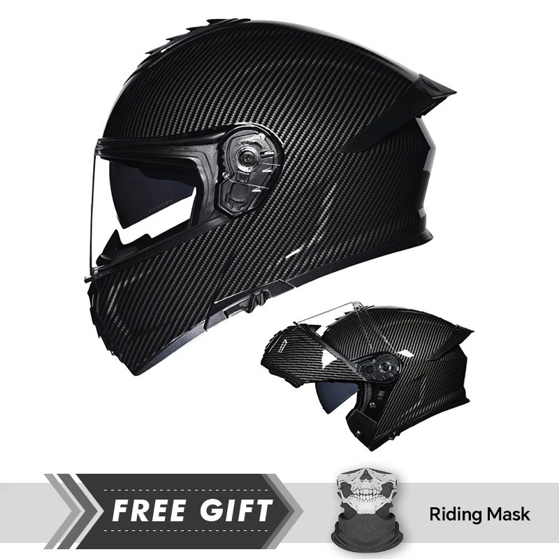 

Men Women Full Face Helmet Low Profile Flip Helmet With Clear Lenses Motorcycle Accessories Modular Helmet DOT Certification