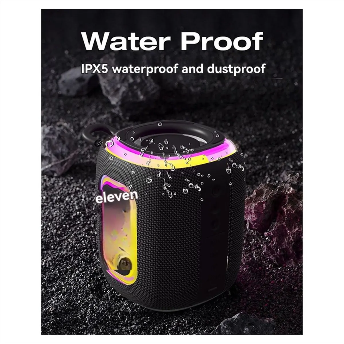 

Топ Bluetooth-динамик IPX5 Водонепроницаемый RGB Красочный свет Поддержка USB/TF-карты/AUX Воспроизведение Функция приема звука Синий