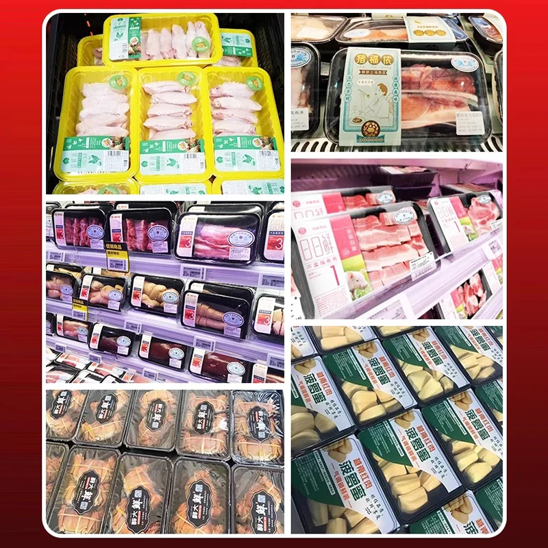 1,8 kW Desktop-Frischhalteverpackungsmaschine Kommerzielle Frischhalteverpackung für rohes und kaltes frisches Fleisch, Steak 220 V