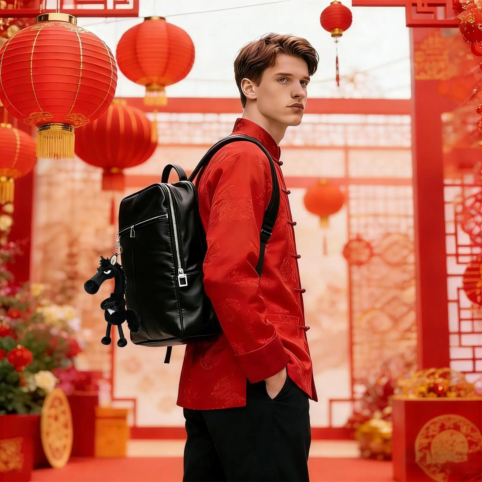 

2026 Plush Arrogance PonyKeychain Mascot Horse Doll Keyring Car Keys Women Bag Pendent Keychain Accessories New Year Party Gift