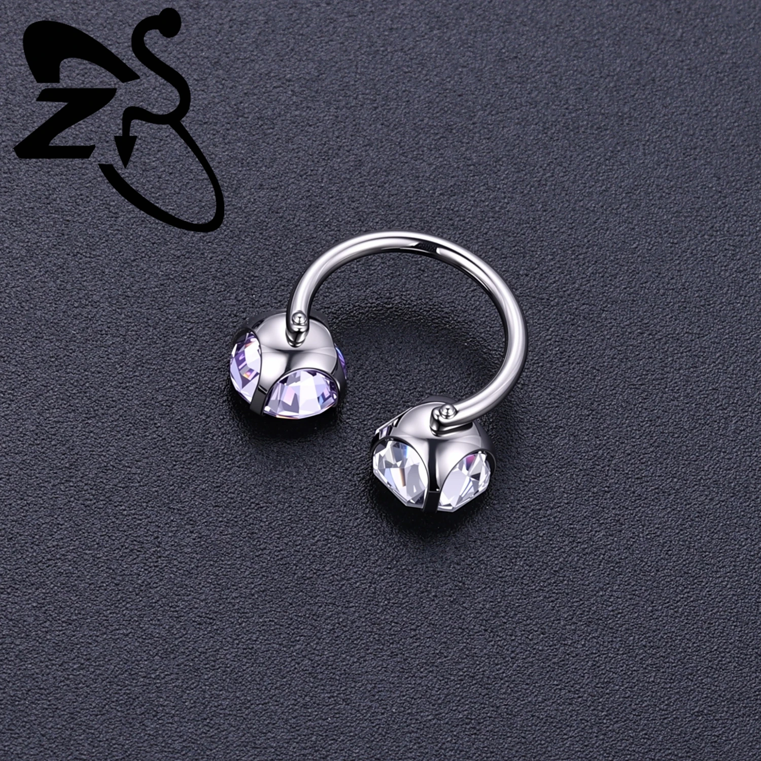 ZS ASTM F136 Titanium 1-5pcs/lot Lip Piercings Rod Women Side Thread Bar Horseshoe Rings Helix Conch Labert Piercings Accessory