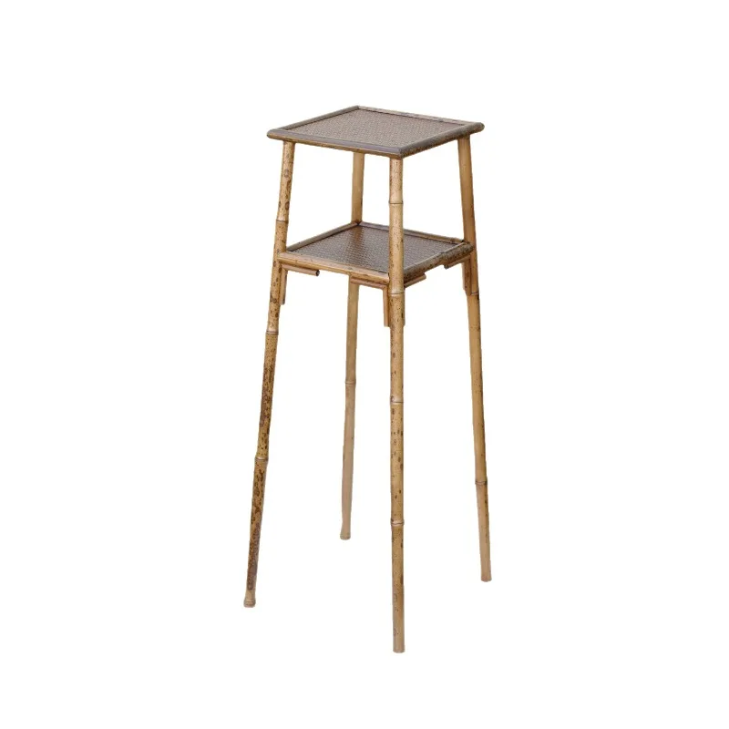 Listening to the piano flower table, new Chinese living room orchid bamboo flower stand calamus flower pot shelf, boutique
