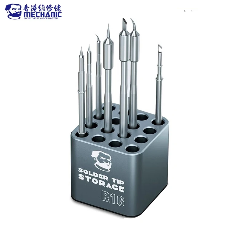 MECHANIC R16 Soldering Iron Tips Alloy Storage Box Suitable for C210 C245 C115 T12 Anti-explosion Welding Head Organizer