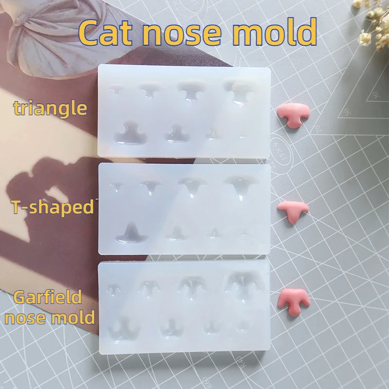 Cat/dog Simulated Nose Silicone Mold Resin Clay Diy Triangle Nose Wool Felt Poke Legarfield Cat Nose Accessories Mold
