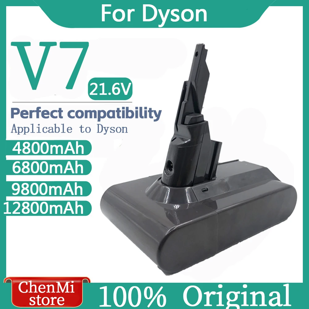 V7 12800mAh 21.6V ForDyson Battery  Replacement V7 Animal  Trigger Motorhead Pro Fluffy SV11 Longer Runtime and Stronger Suction