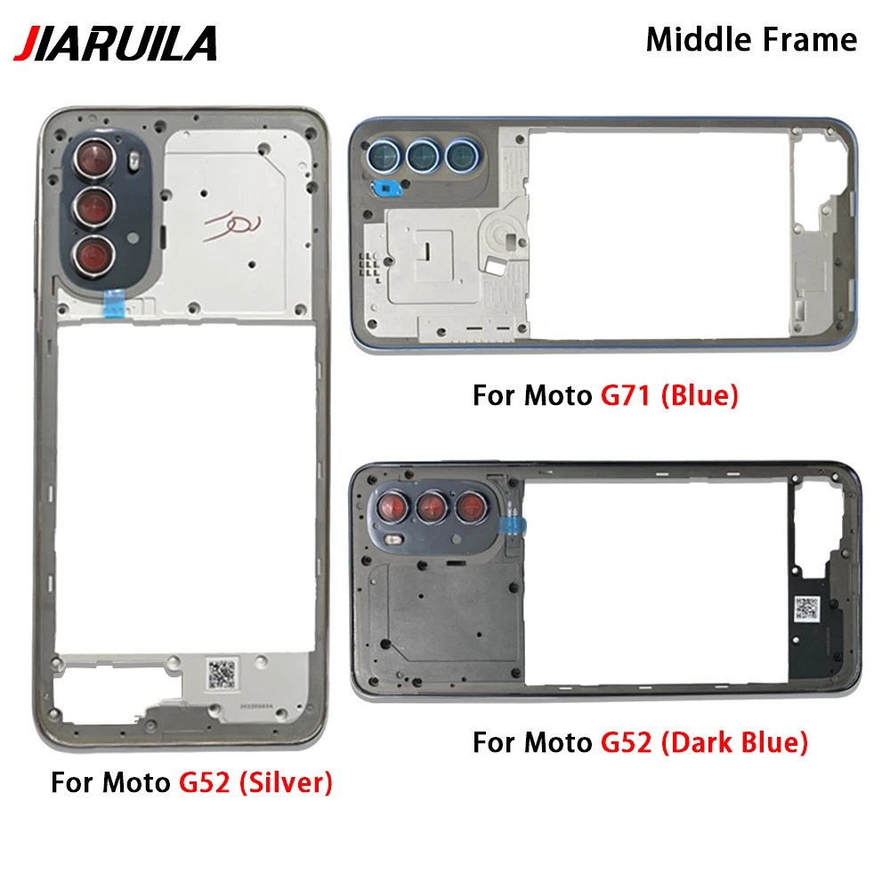 NEW  Middle Frame Holder Housing Replacement Repair Parts With Side Button Camera Lens For Motorola Moto G22 G50 G52 G71 G82