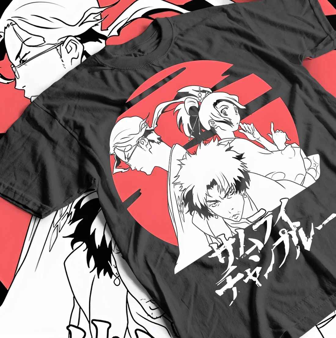 Samurai Champloo Shirt Sword Graveyard Anime T-Shirt Walk Mugen Jin Fuu Kasumi