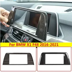ABS Car Interior Navigation GPS Screen Frame Decoration Trim Cover Sticker Fit For BMW X1 F48 2016 2017-2019 Auto Accessories