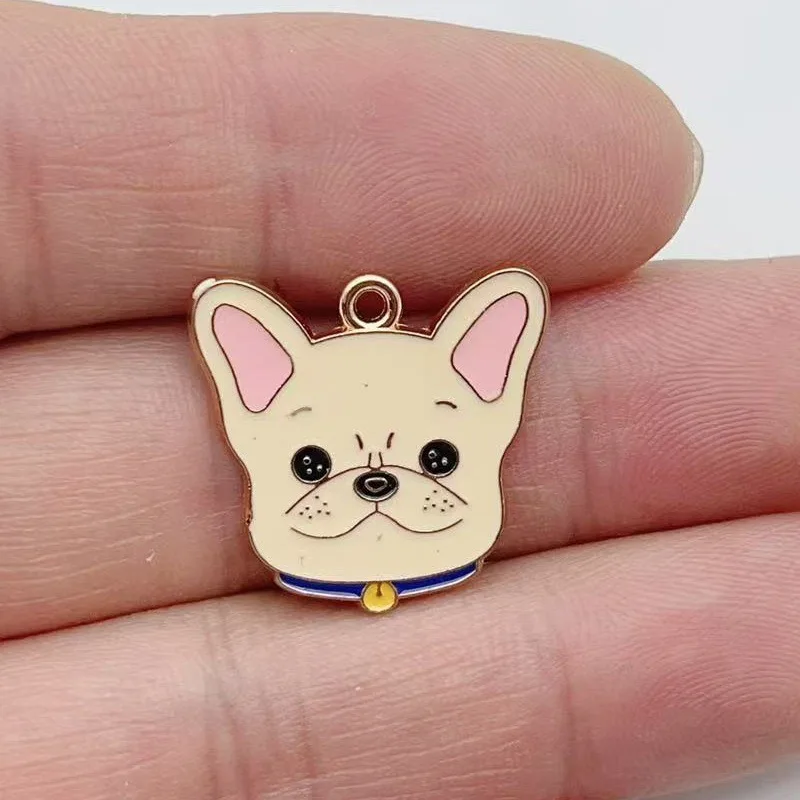12pcs cartoon pet spotted dog alloy oil drop pendant, DIY jewelry making earrings, keychain accessories view 4