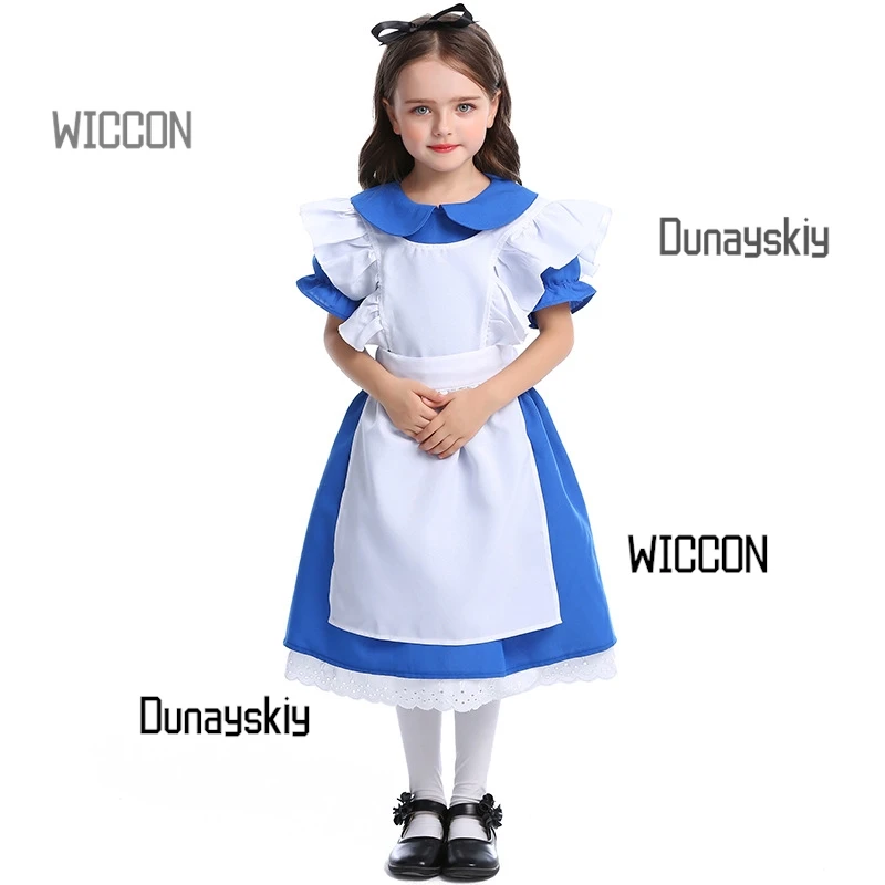 Tiefblaues süßes Dienstmädchenkostüm Lolita Halloween Weihnachten Oktoberfest Prinzessinnenkleid Performance Kostüm Cosplay Party