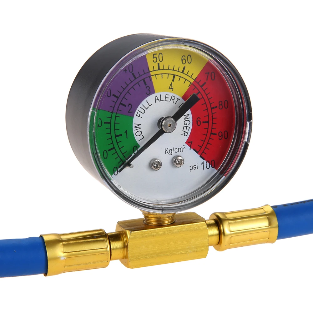 

Автомобильная трубка для зарядки хладагента R134A с измерительным манометром, инструменты для автомобильного кондиционера, фреон, шланг для заправки кондиционера