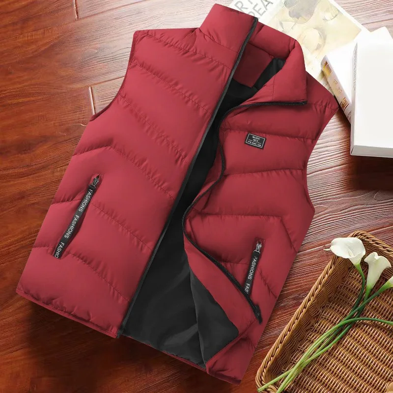 

2025 пуховый хлопковый жилет для мужчин, осенне-зимний утолщенный и теплый жилет для молодежи, модный жилет в корейском стиле