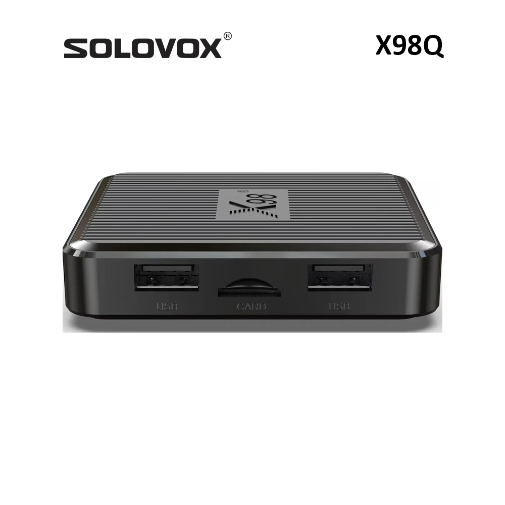 صندوق تلفزيون ذكي SOLOVOX-anderoid 11 ، X98Q ، S905W2 ، 2G ، 16G ، WiFi ، 4K ، مستقبل AV1 ، HDR10 ، Live X98 Q ، مشغل وسائط H.265