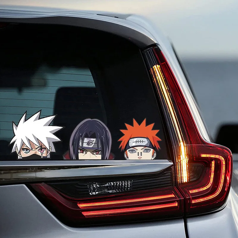 

Naruto Anime Car Stickers Funny Sasuke Peek Window Stickers Laptop Decals Waterproof Car Stickers Personality Car Accessories