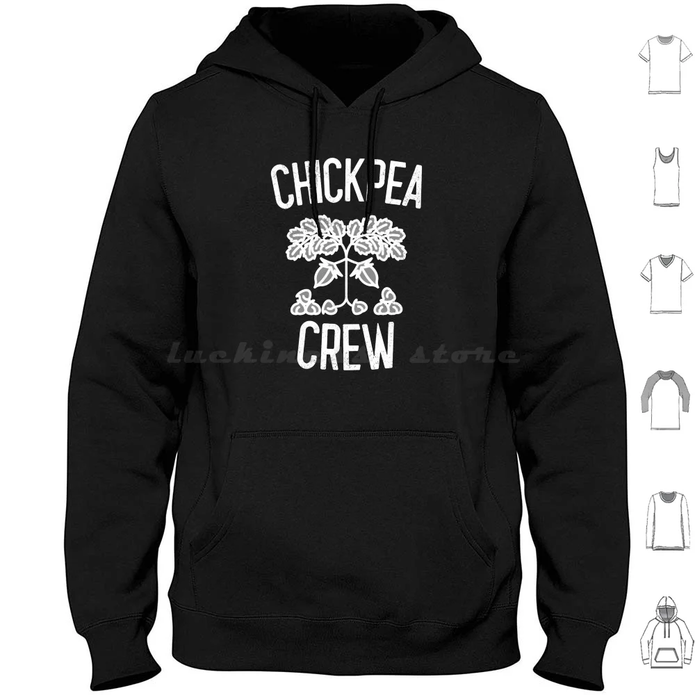 Chickpeas Crew Sudadera con capucha de algodón de manga larga Chickpeas Garbanzo guisantes Hummus lindo pollito vegano divertido guisante Falafel saludable