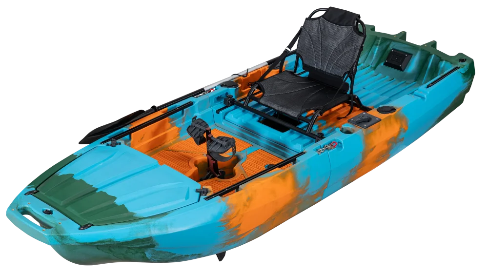 Modular Single Person HDPE Plastic Kayak 3m Long 1m Wide Pedal Fishing Live Fish Cabin Surfing Canoe for Rivers 3m Dectable