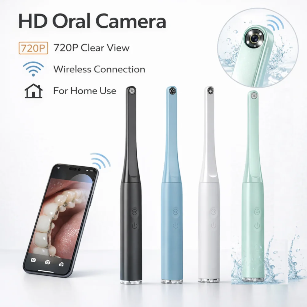 Стоматологическая интраоральная камера HD 720P с 6 светодиодами для Android и iOS, беспроводная визуальная камера, набор инструментов для домашнего ухода за полостью рта.