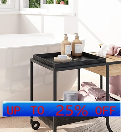

LMM simple furniture trolley Nordic solid wood edge table sofa side cabinet coffee table