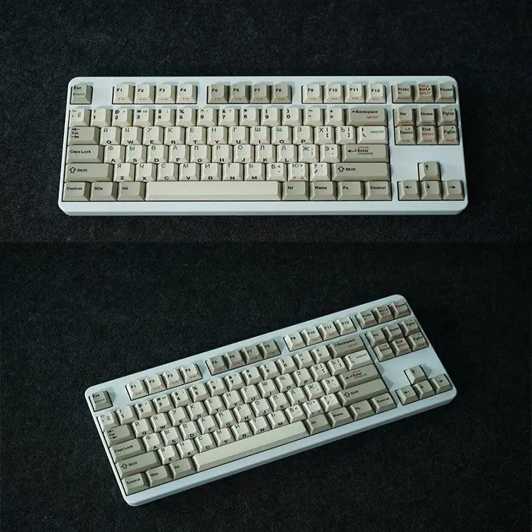 Russian/Korean Keycaps Side Engraved Cherry Profile PBT Thermal Sublimation Mechanical Keyboard Keycap Keyboards Accessories