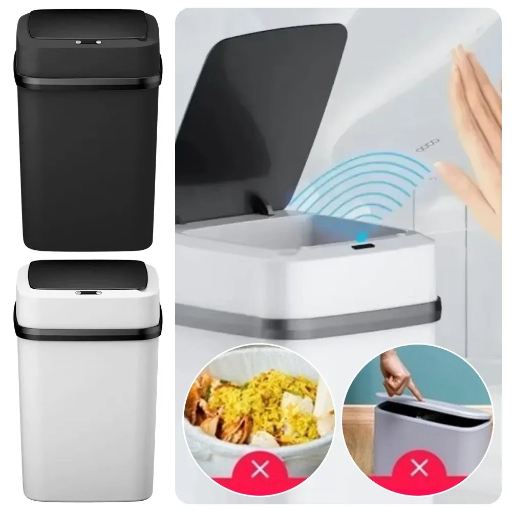 

Новый сенсорный мусорный бак 13л, интеллектуальная автоматическая крышка, кухонный мусорный бак, пластиковый прочный сенсорный мусорный бак для ванной/гостиной