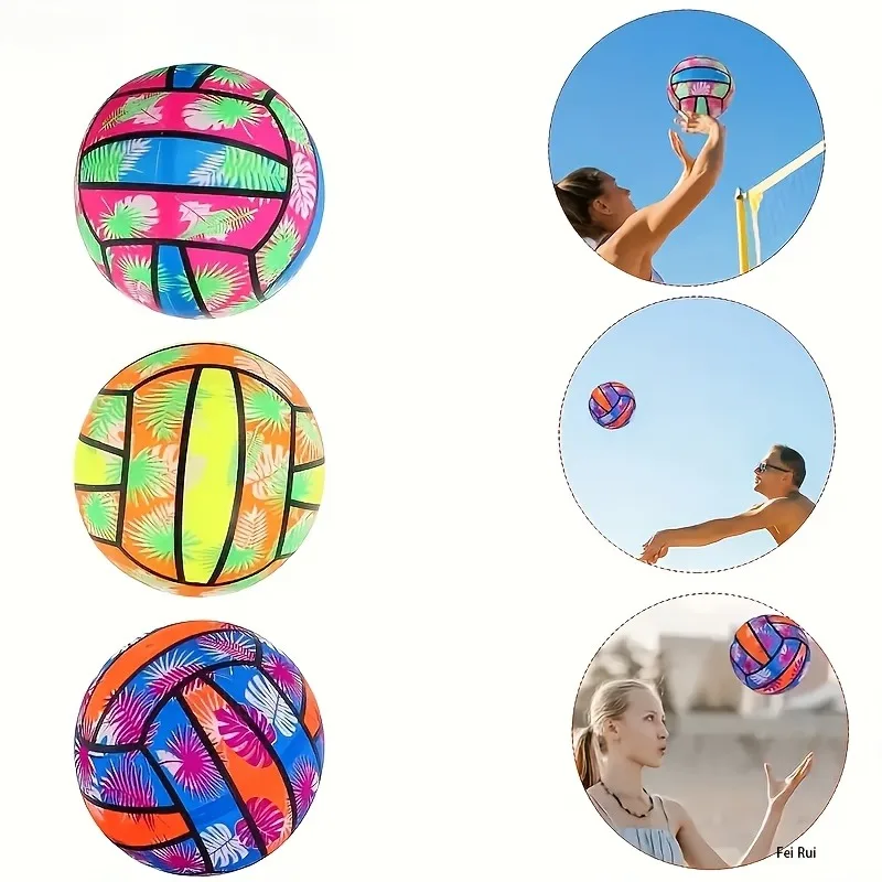 Extra Thick Kids Inflatable Water Volleyball Ball Single PVC Floating Beach Toy for Children Pool Summer Outdoor Fun Games
