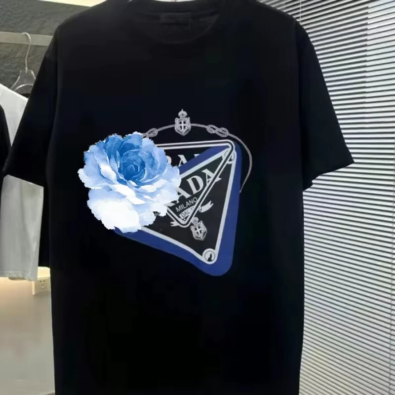 

Summer 2025 New Women's and Men's Tops, Luxury Brand Millennium Bug Cotton Print Casual Party Crew Collar Kids T-shirt with Shor
