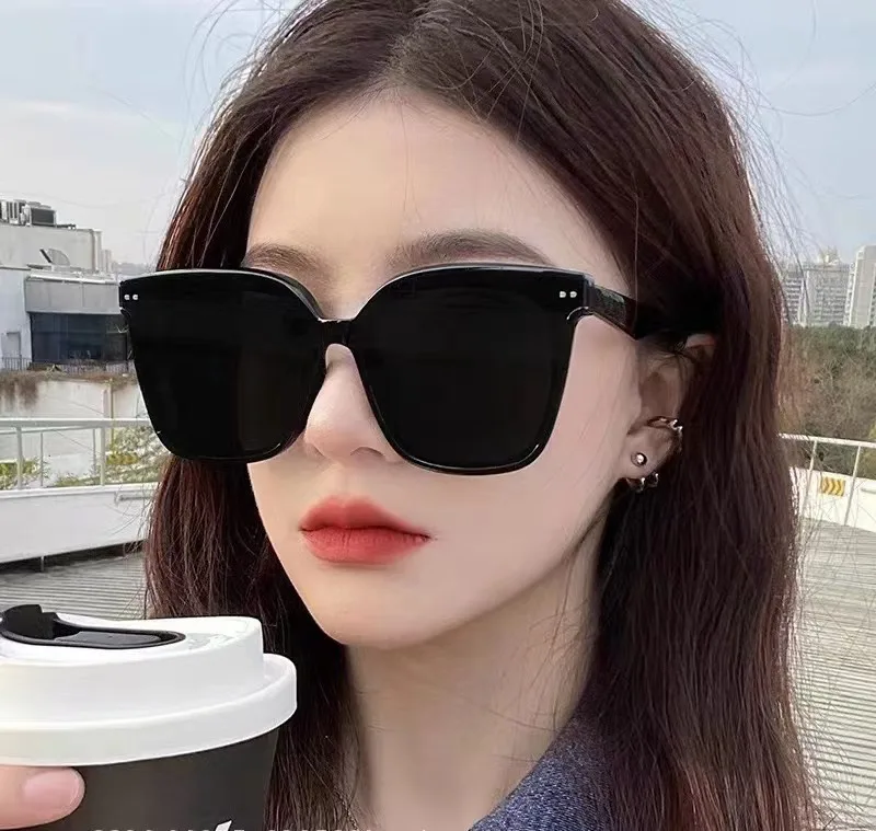 

Sunglasses Female 2023 New Trendy Big Face Thin Net Red Driving Gm Sunglasses Anti-ultraviolet Advanced Sense Ins DROPSHIPPING