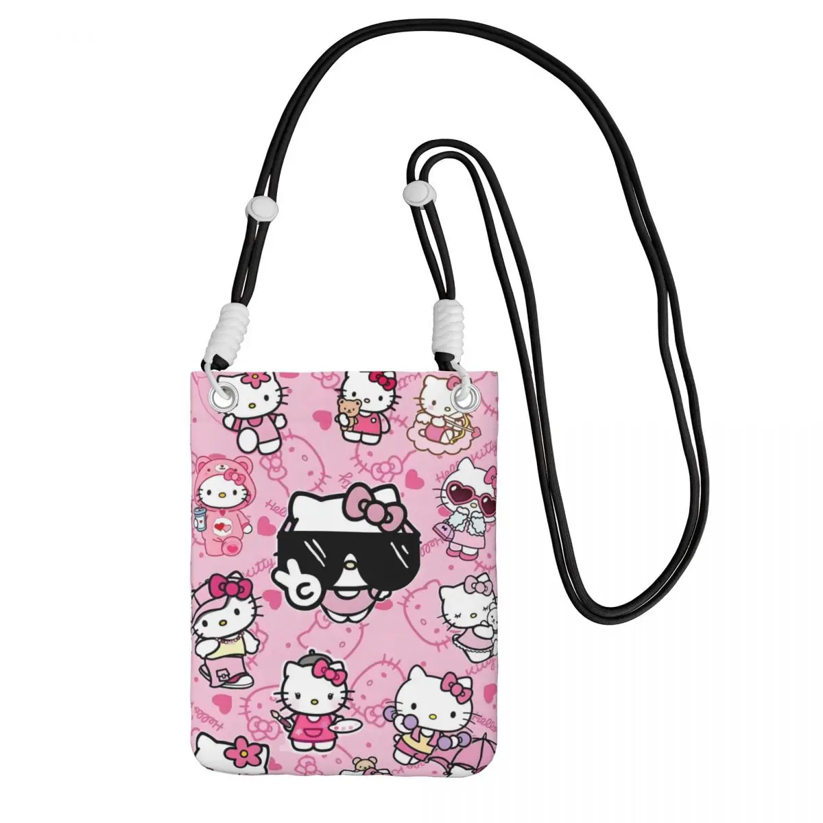 

Custom Hello Kitty Carry A Mobile Phone Bag Diagonally Men Women Cute Cat Shoulder Crossbody Bag Adjustable Length City Walk