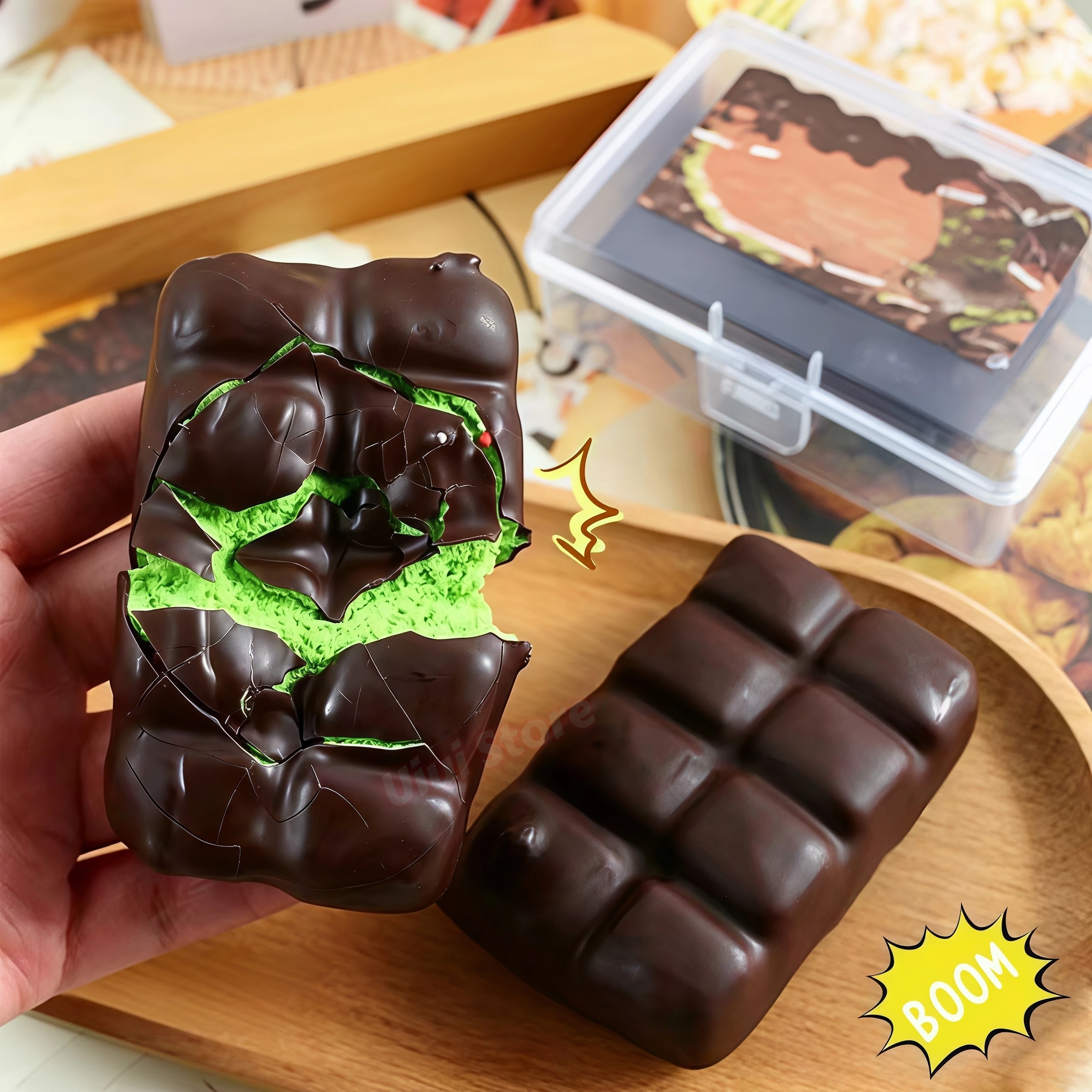 Chocolate Wax Cracking Squeeze Fidgets Cat Paw Donut Crunchy Sound Ball Handmade Craft Crispy Feel Snowball Crunch Squishy Gift