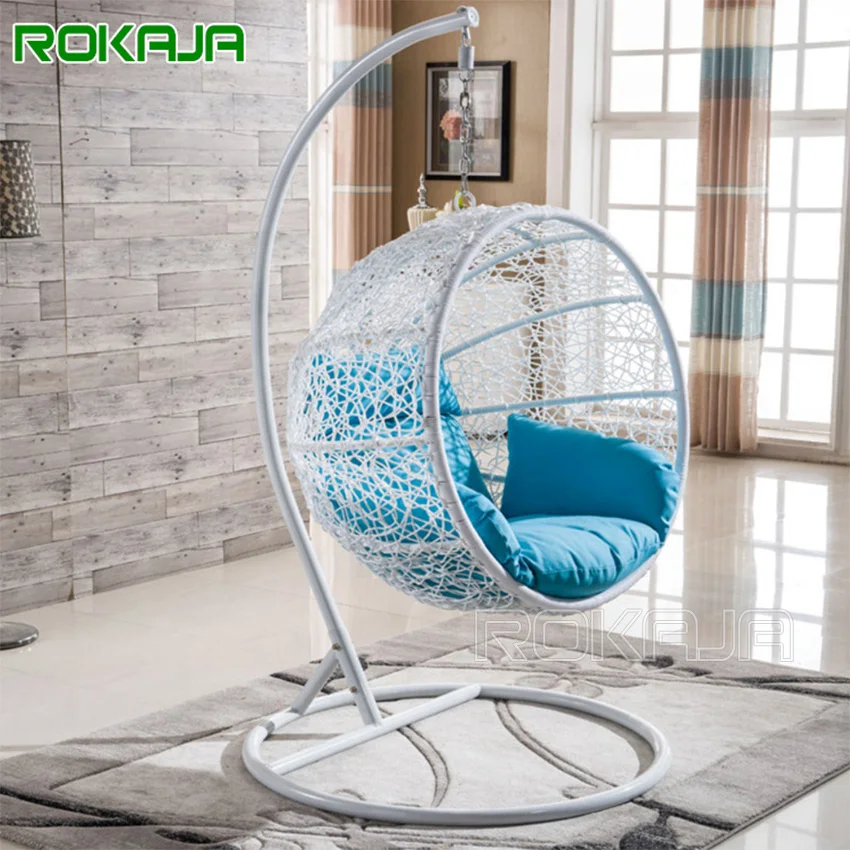 

Rocking Bird'S Nest Basket Round Wicker Chair Outdoor Swing Egg Hanging Chair Indoor Swing Chair Cradle