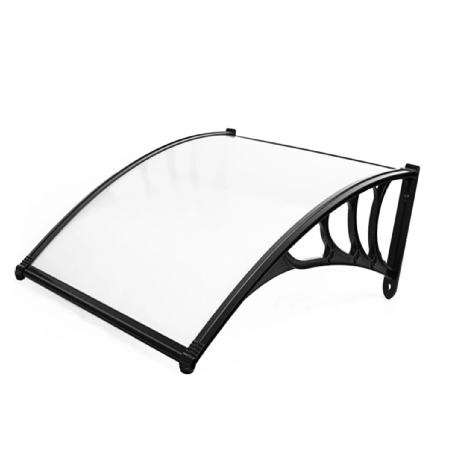 VERTAK Outdoor Front Door Canopy Rain Snow Protection Window Arched Awning With Bracket for Home Balcony Villa