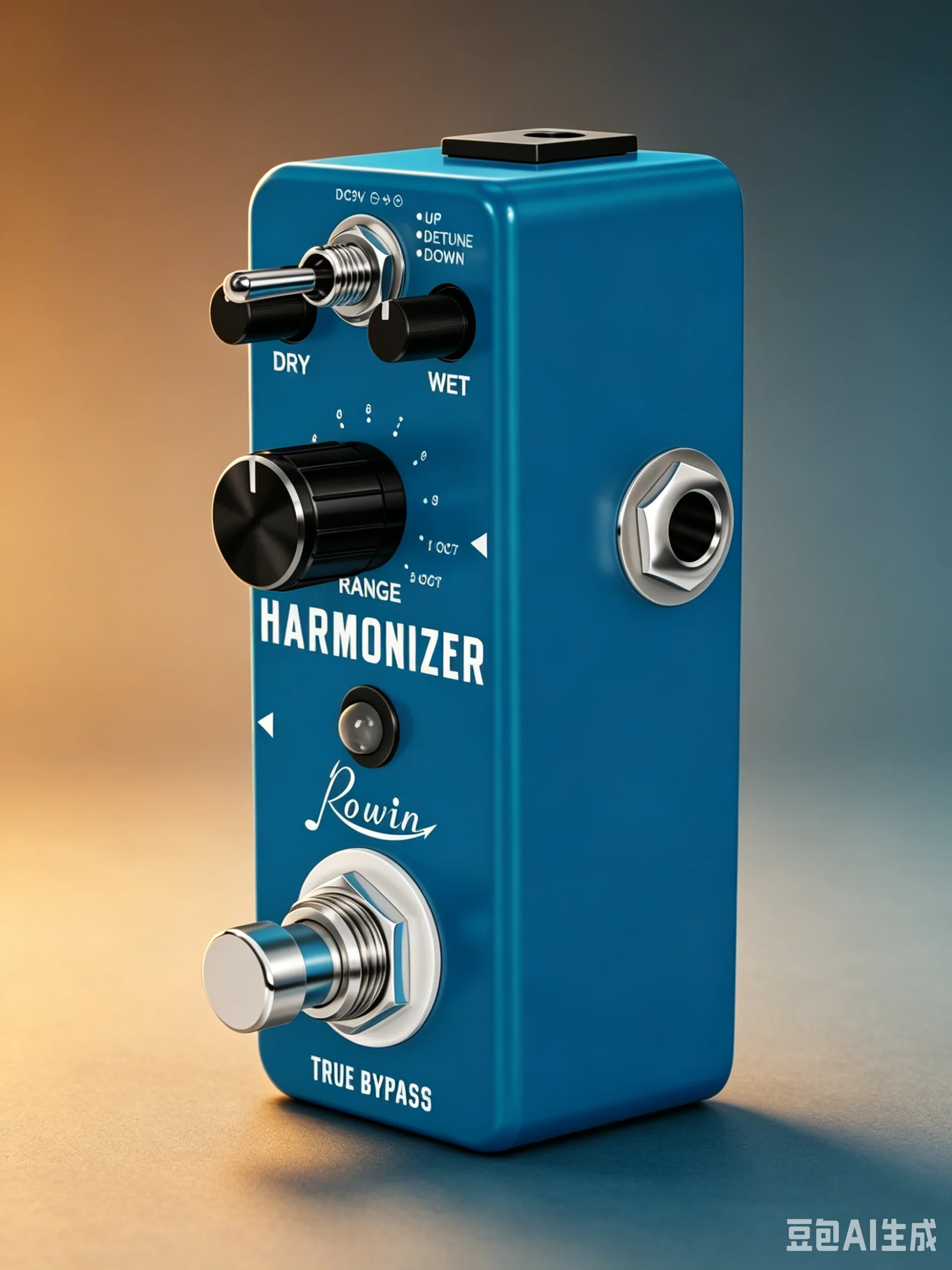 Rowin LEF-3807 Harmonizer Pedal, Polyphonic Pitch Shifter Detune Effect True Bypass Compact Metal Guitar Stompbox