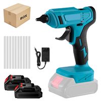 Cordless Hot Glue Gun  - 11mm Anti-Scald Copper Nozzle, Fast Heating Rechargeable DIY Tool w/ Safety Lock, Woodworking & Repairs
