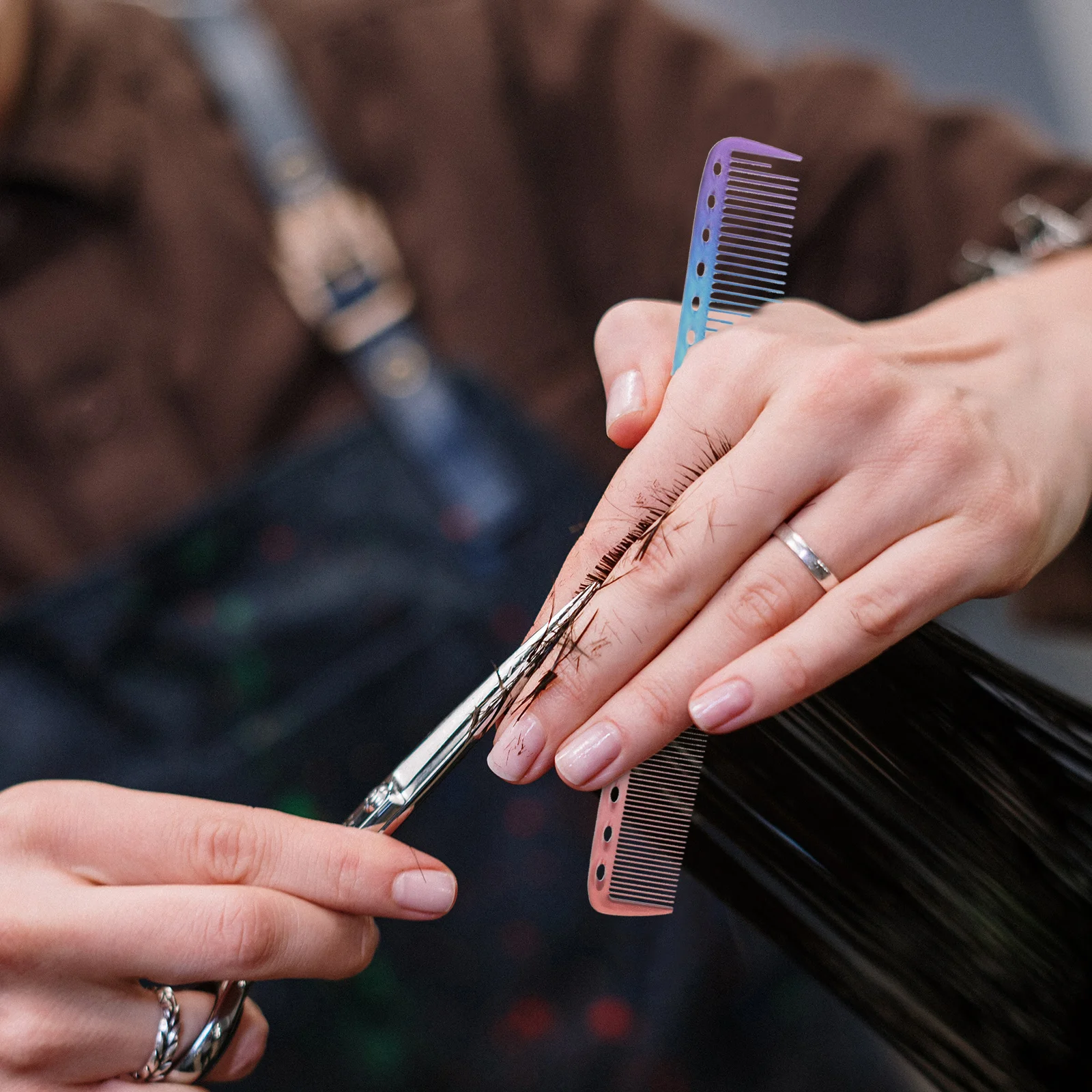 

3pcs Hair Cutting Fine Teeth Styling Comb Salon Use Anti-Static Durable Plastic Barber Comb For Wet Or Dry All Hair Types