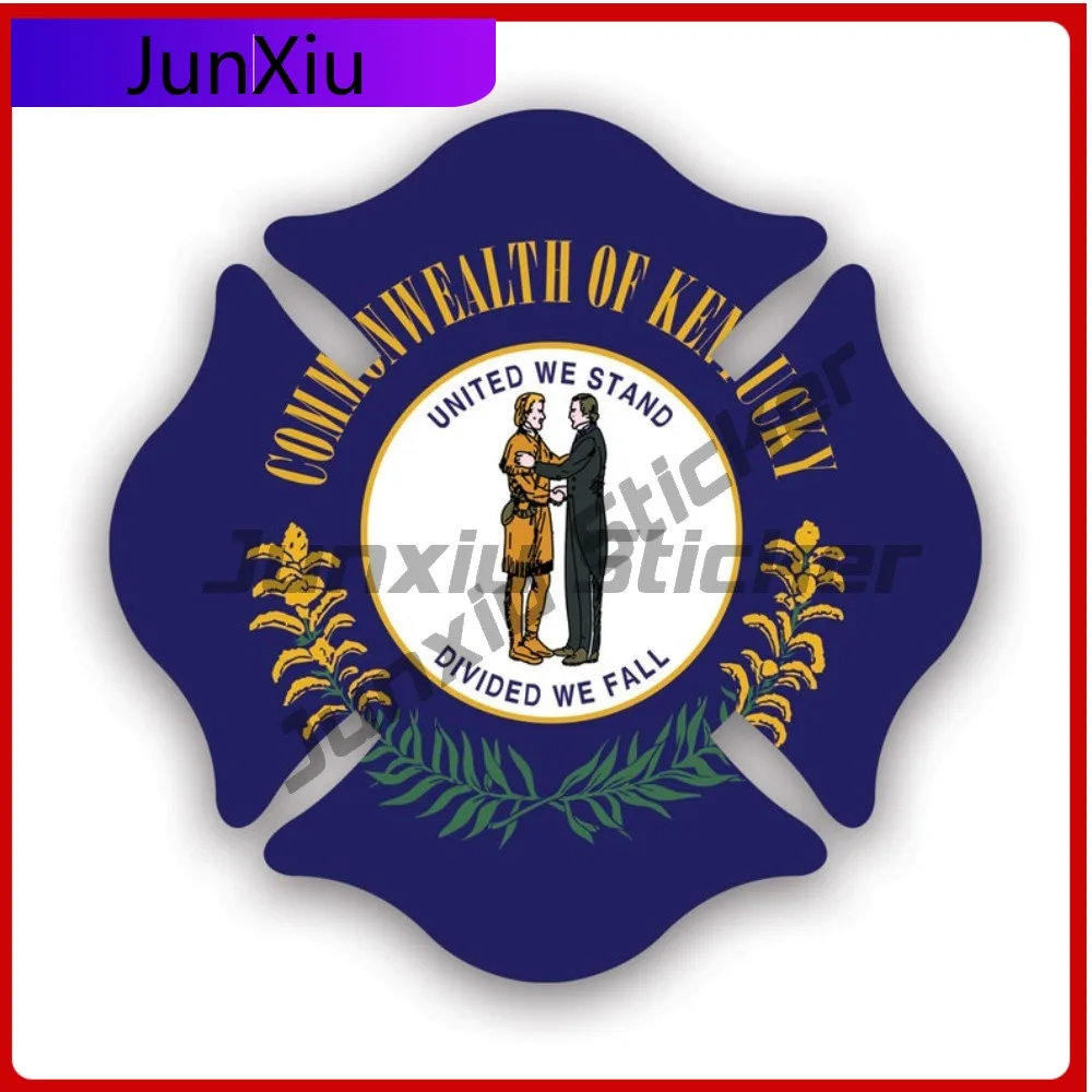 

Kentucky State Maltese Cross Shaped Sticker Cute Bumper Waterproof Vinyl Decal For Air Conditioners Outdoor Outdoor Sticker