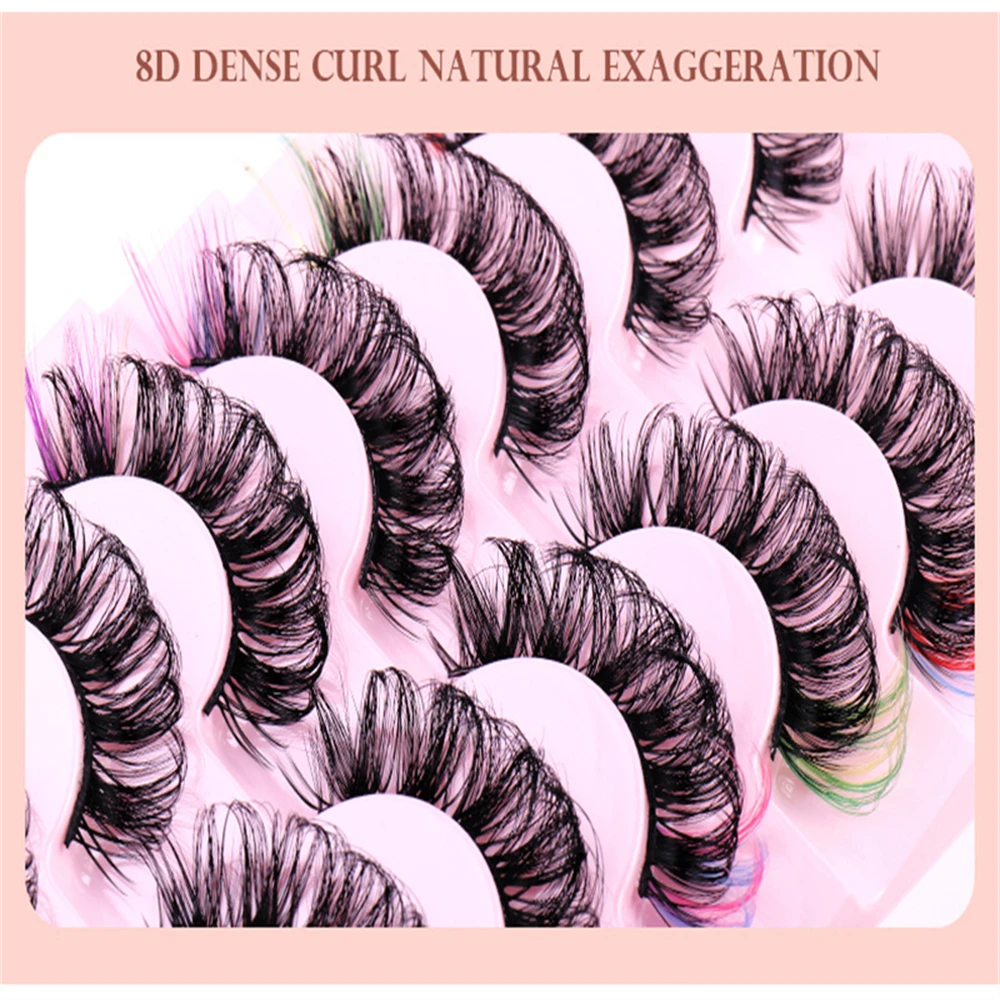 Pestañas postizas de visón de Color estéreo 8D, multicapa, rizo LD ruso, maquillaje oscuro, suministro estable para un aspecto de ojos mejorado