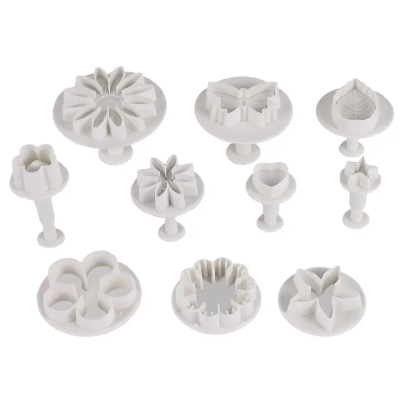 

BAAJ-33 Piece Fondant Cake Cookie Plunger Cutter Sugar Craft Flower Leaf Butterfly Heart Shape Decorating Mold DIY Tools