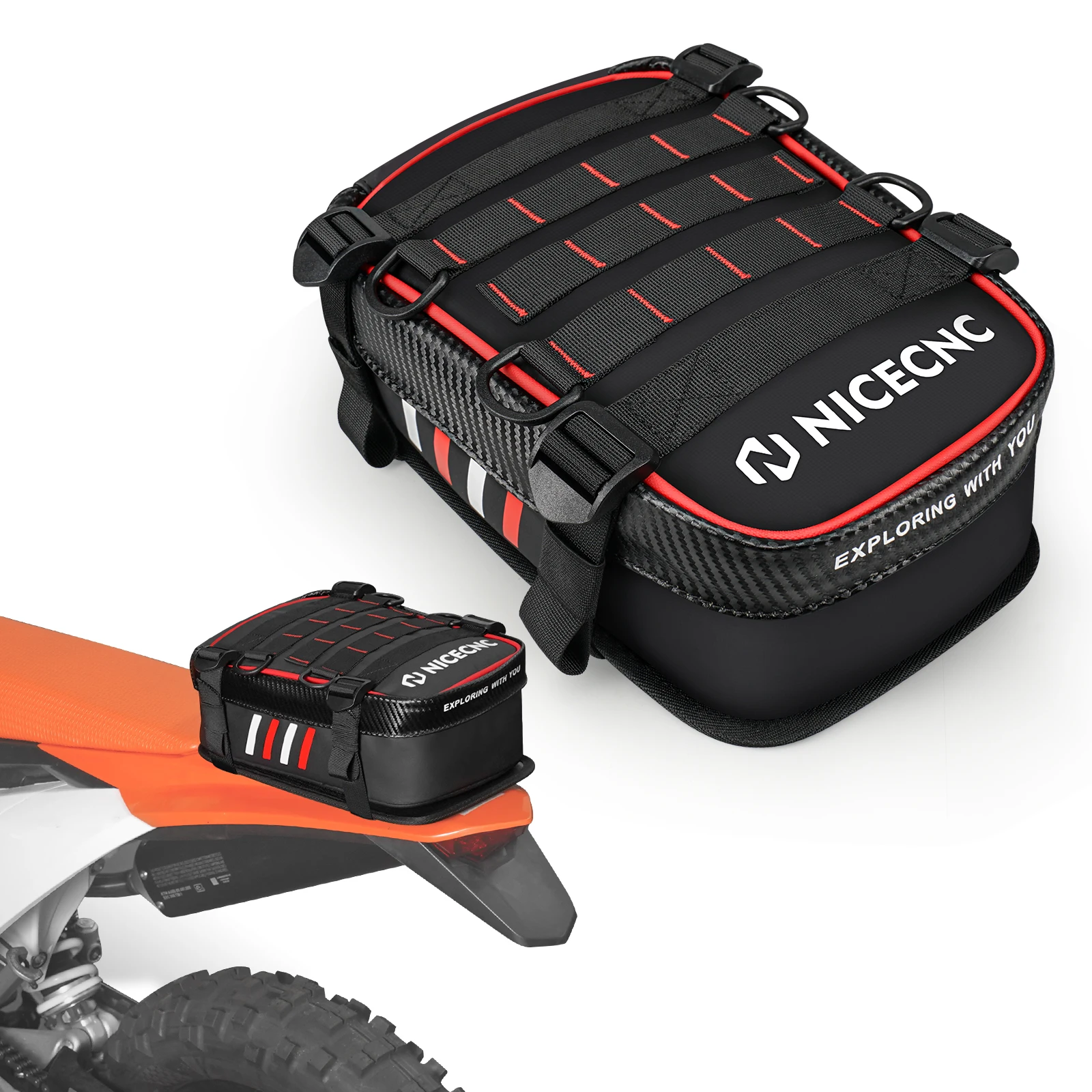 NICECNC Motorrad-Kotflügel-Kotflügeltasche hinten für KTM 1290 Super Duke R EXC 350 F, wasserdichtes Motocross-Kotflügelpaket mit Werkzeugtasche