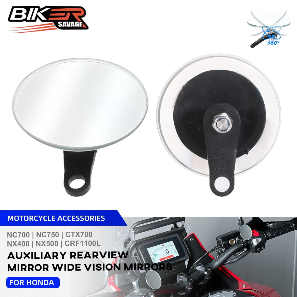 

NX400 NX500 Auxiliary Blind Spot Mirror For Honda NC CTX 750 700 CRF 1000L 1100L S/XJ/N 360 Degree Adjustable Rearview Mirrors