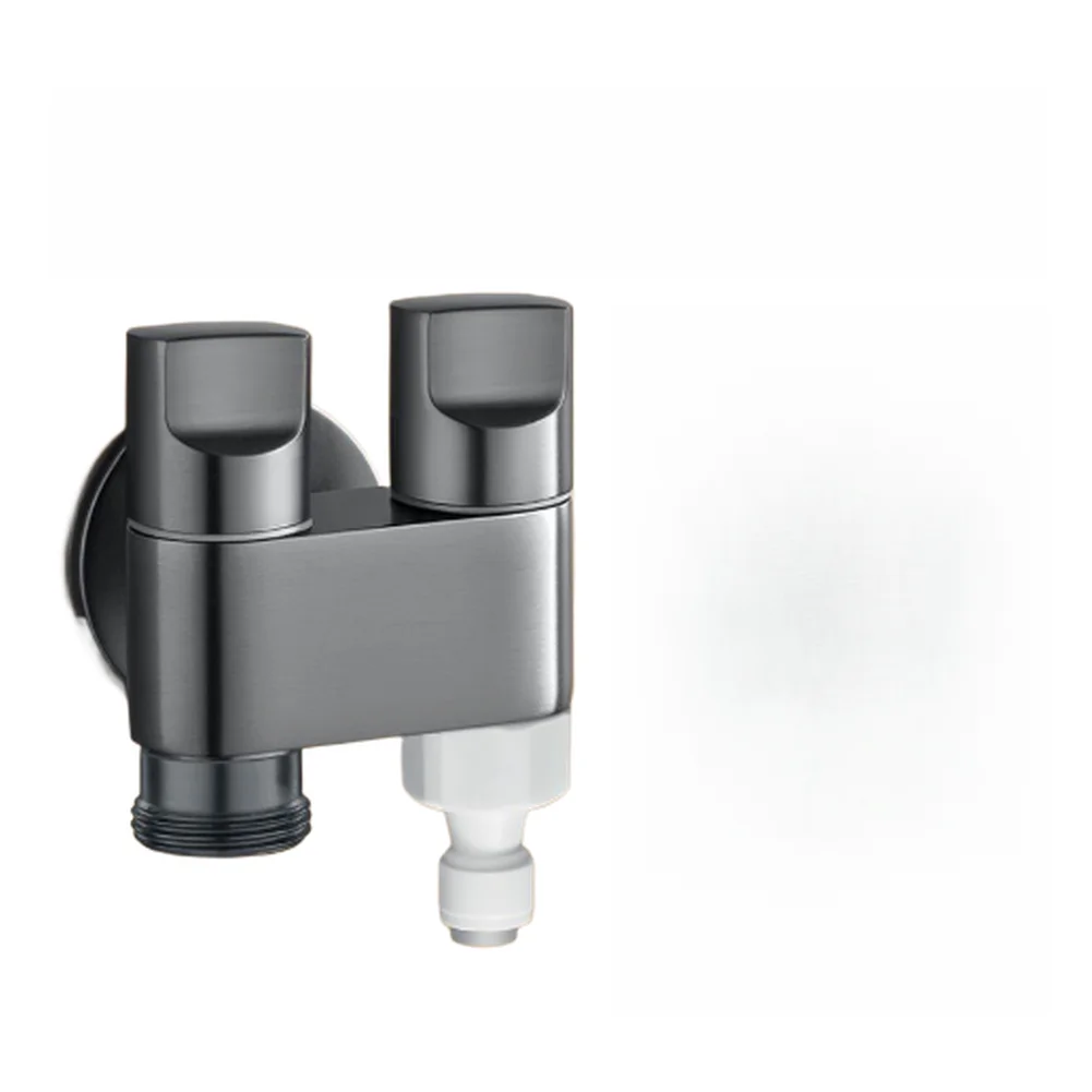 Dual Control Water Inlet Angle Valve Two Way Splitter for Robot Vacuum Cleaner and Washing Machine Hose System