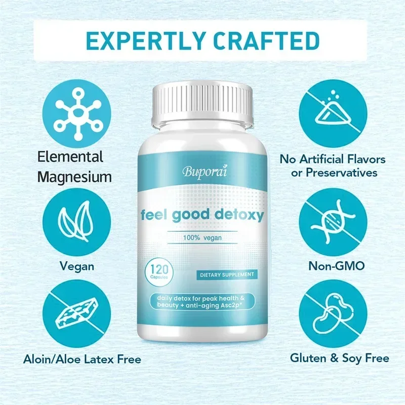 クレンズデトックスカプセル - 大腸の浄化と消化の解毒をサポートし、膨満感を軽減します