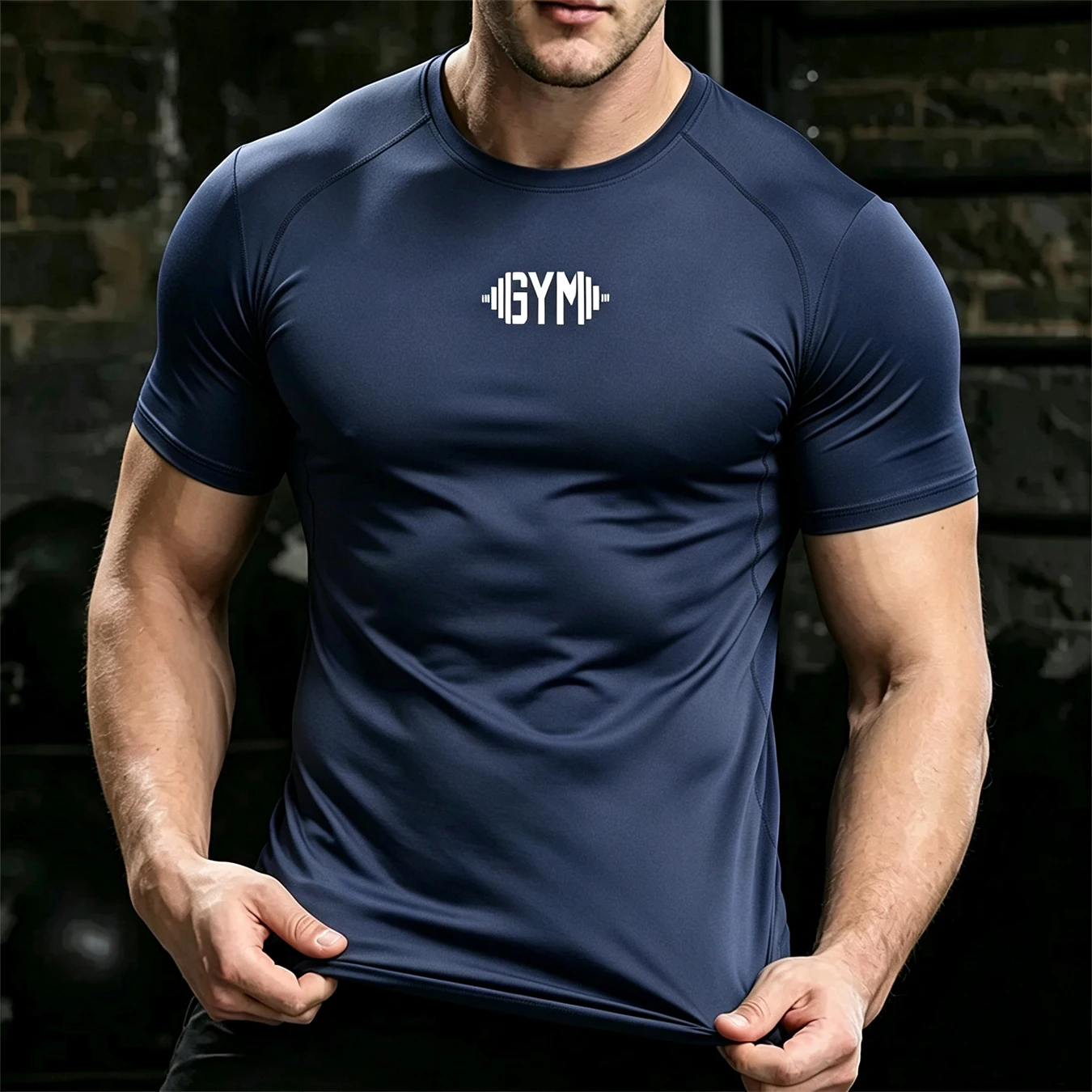 Men's 2/3 Pack Quick Dry Workout T Shirt Graphic Print Crew Neck Short Sleeve Muscle Fit Bodybuilding Gym Tee